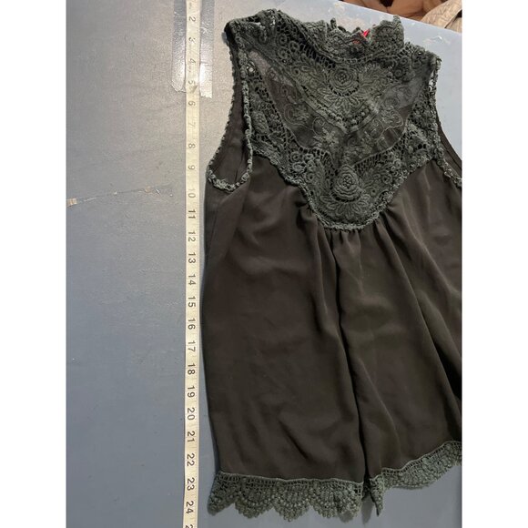 Black Sheer Sleeveless Top With Lace Detailing M Dark Romance Wimsigoth - Picture 7 of 10